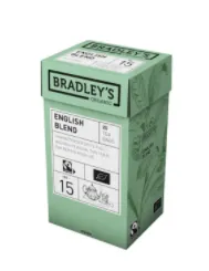 Must tee Bradley's English Blend 25tk FTO, teekott ümbrikus