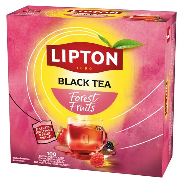 Must tee LIPTON HORECA, metsamarjadega, 100 tk x 2 g, teekott fooliumis