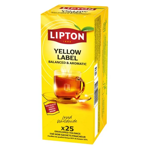 Must tee LIPTON, Yellow Label Express, 25 tk x 1,8 g