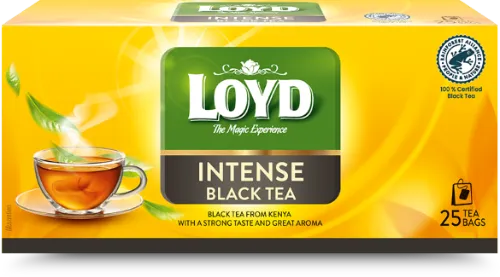 Must tee LOYD Black Intense 25x 2g, kahekambriline teekott