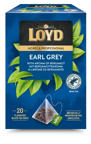 Must tee LOYD Earl Grey, 20x2g  püramiid kotis, Horeca