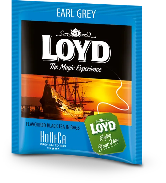 Must tee LOYD Horeca Earl Grey 500 x 1,7g, kahekambriline teekott ümbrikus