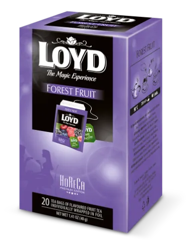 Puuviljatee LOYD Horeca metsamarjamaitseline 20 x 1,7g, kahekambriline teekott ümbrikus