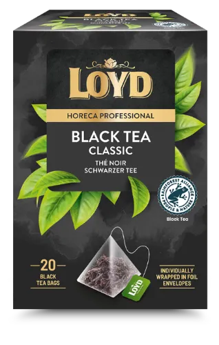 Must tee LOYD klassikaline 20x2g, püramiid kotis, Horeca