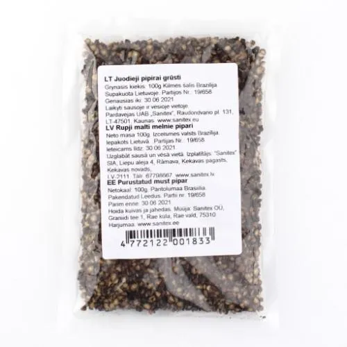 Melnie pipari, vidēji sasmalcināti, 100g