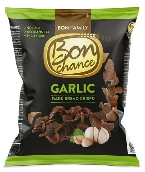 Musta leiva krõpsud küüslauguga, BON CHANCE, 120 g