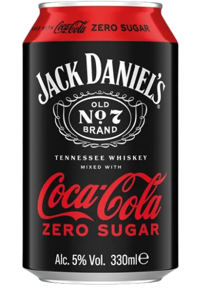 Muu alkohoolne jook JACK DANIEL'S & COCA COLA ZERO suhkruvaba, 5%vol, 0,33L