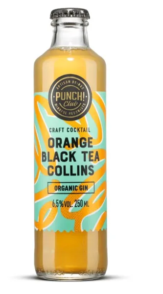 Alkoholisks kokteilis PUNCH CLUB Orange&Bl.Tea Collins, 6,5%, stiklā, 0.25l (DEP)