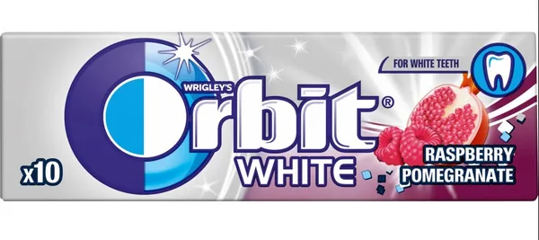 Orbit White Raspberry Pomegranate Stickpack 10 gab.