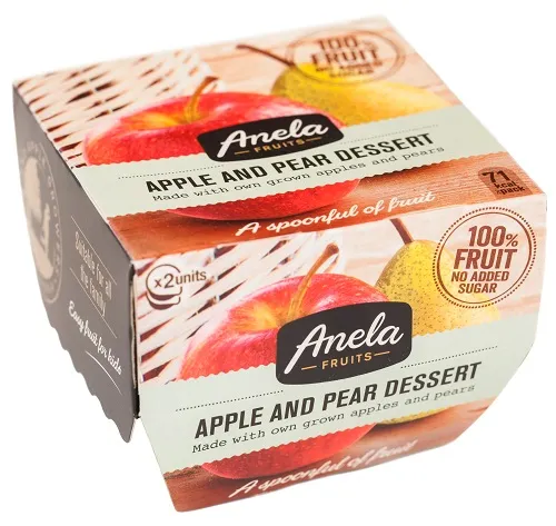 Dabīgs biezenis ANELA, ābols un bumbieris, bez pievienotā cukura, 2x100g