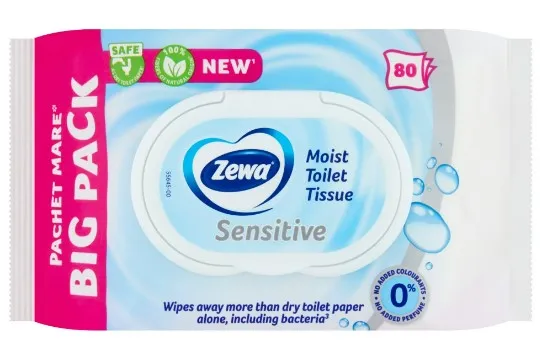 Niisked tualettpaberid ZEWA Sensitive 80tk