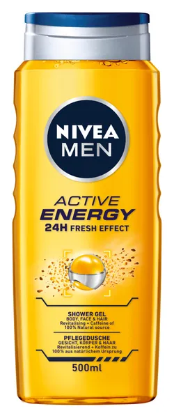 Dušigeel Active Energy meestele, NIVEA, 500 ml