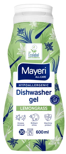Nõudepesugeel masinpesuks MAYERI All-Care All in One, Lemongrass hüpoallergeenne, 600ml
