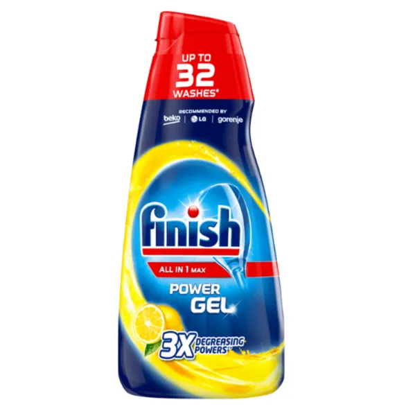 Nõudepesumasina geel All-in-1 Geel Lemon, FINISH, 900 ml