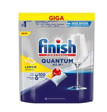 FINISH Quantum All in 1 Lemon kapsulas trauku mazgāšanas mašīnai, 100gab.