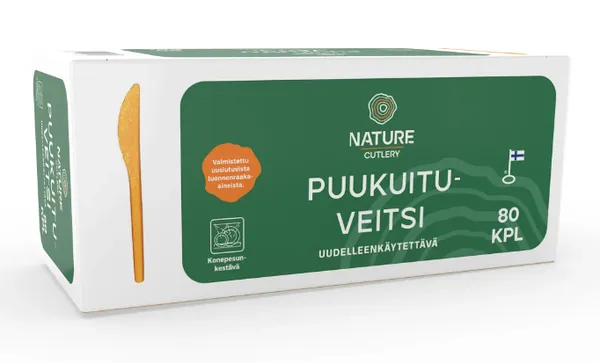 Nuga Premium NATURE LINE puitkiust korduvkasutatav, 17cm, 80tk/pakk