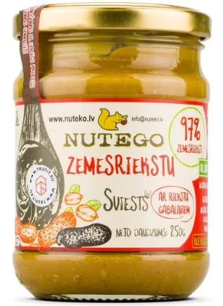 Zemesriekstu sviests NUTEGO ar riekstu gabaliņiem, 250g