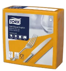 Õhtusöögisalvrätikud 39 x 39 cm, 3-kihiline, oranz, 100tk, 477915, TORK Soft