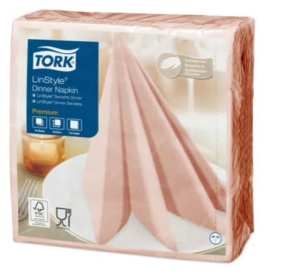 Õhtusöögisalvrätikud 39 x 39 cm,  4F, korall, 50tk, 478881, TORK LinStyle