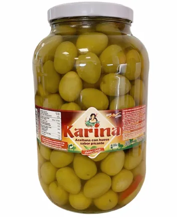 Oliivid QUEEN, KARINA, rohelised, tšillipipraga 3895ml/2350g