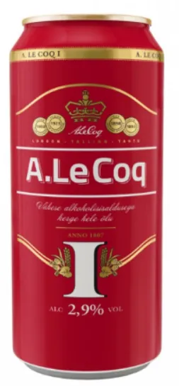 Hele õlu, A. LE COQ, 500 ml purk