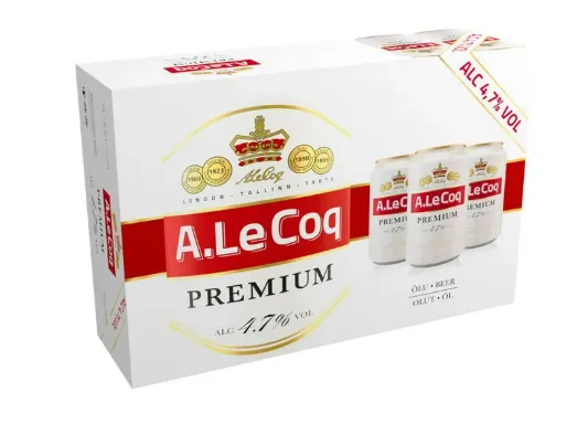 Õlu A.LE COQ Premium kohver, 4,7%vol, 24tk x 0,33L, R19/141254/37