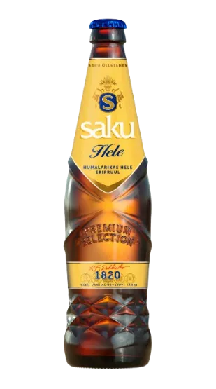 Õlu SAKU Hele, 5,2%vol 0,5 L,R22/166739/37, pudel