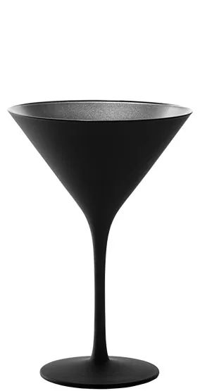 OLYMPIC klaas, must/hõbe, kristall, 240 ml, H 17,2 cm, 6 tk, Nr.258