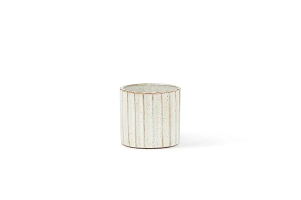 Õueküünal DEKOCANDLE, Stripe White, terrakotapotis, D 13 cm, H 12 cm, tk