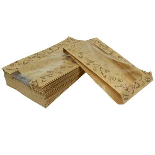 Paberkott aknaga 15 x 6 x 28 cm, 32g/m2, 100tk, pruun, trükiga