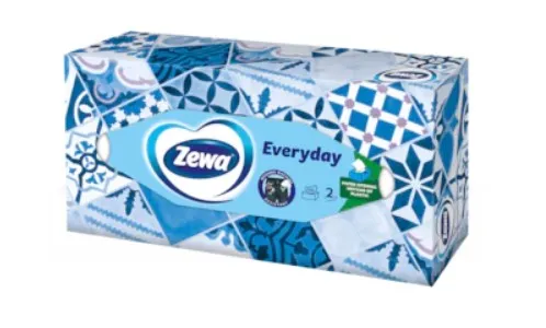Pabersalvrätikud karbis ZEWA Everyday, 2-kihiline, 100tk