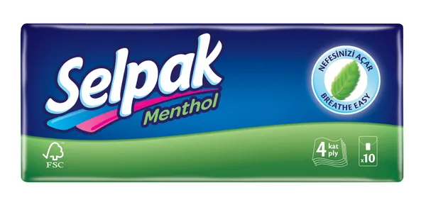 Pabersalvrätikud SELPAK Mentooliga, 4 kihiline,10x10tk