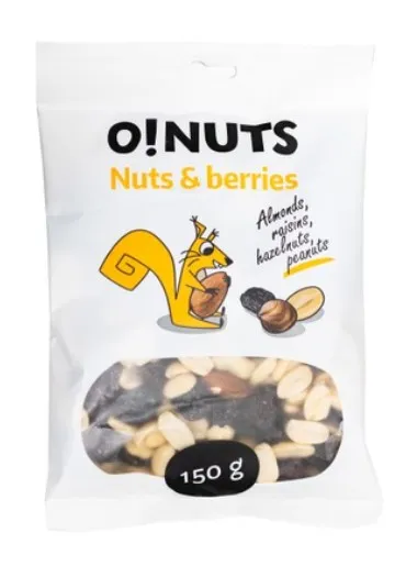 Pähklite ja rosinate segu O!NUTS, 150g