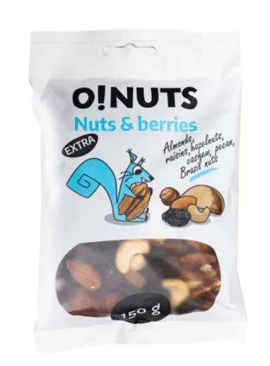Pähklite ja rosinate segu O!NUTS,Extra 150g