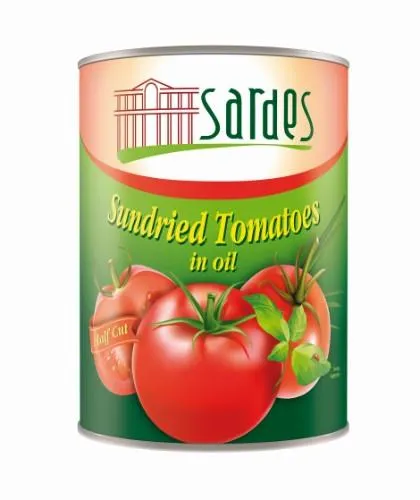 Päikesekuivatatud tomatid, SARDES õlis, 4,2 kg / 2,7 kg