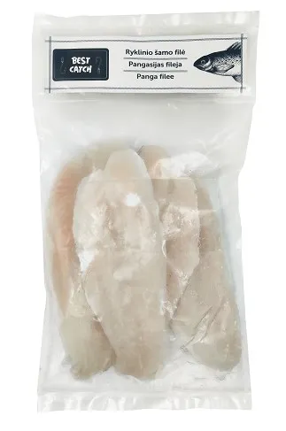 Pangasiuse filee BEST CATCH 170-220g, ilma nahata, ilma glasuurita, lisatud veega, külmutatud, 800g
