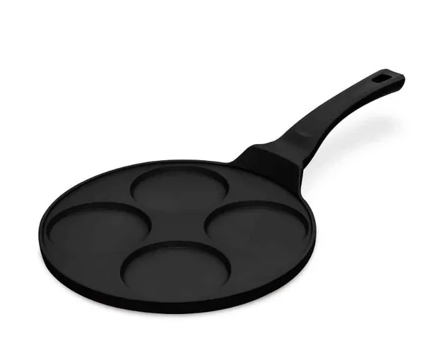Pannkoogipann BERLINGER HAUS, Matte Black, 4 auguga,  mittenakkuva kattega, alumiinium, D 26 cm, tk