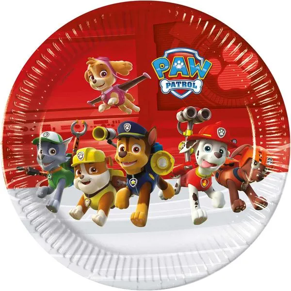 Taldrik 23cm, 8tk/pakk,  papist, TORO Paw Patrol