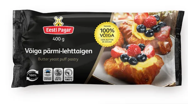 Pärmi-lehttaigen EESTI PAGAR, võiga, külmutatud, 400g