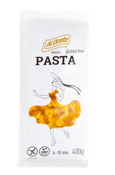 Pasta AL DENTE, Fusilli (spiraal), maisijahust, gluteenivaba, 400g