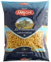 Pasta ARRIGHI Gancetti Rigati Nr.31, durum, 500g