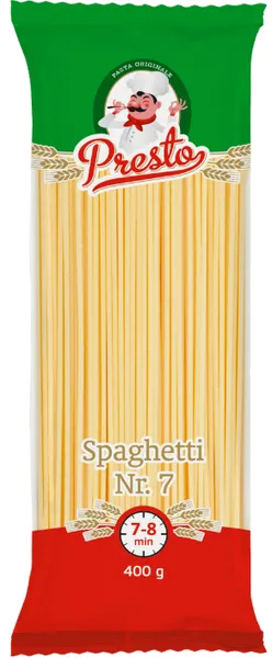 Pasta PRESTO, Spagetid Nr 7, nisujahust, 400g