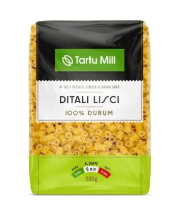 Pasta durum Ditali Lisci, TARTU MILL, 500 g