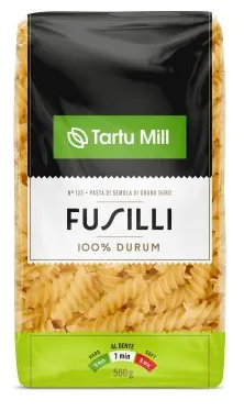 Durumnisujahupasta Fusilli, TARTU MILL, 500 g