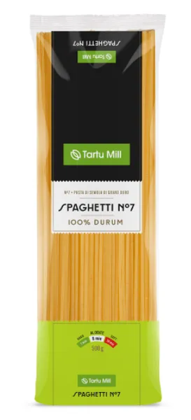Pasta TARTU MILL, Spagetid Nr.7, durum, 500g
