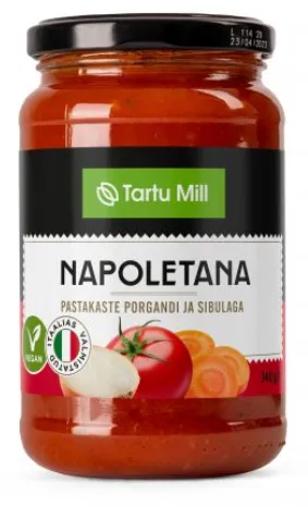 Napoletana pastakaste porgandi ja sibulaga, TARTU MILL, 340g