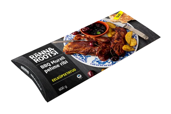 Pehme ribid RANNAROOTSI, BBQ Mureli, eelküpsetatud, 600g