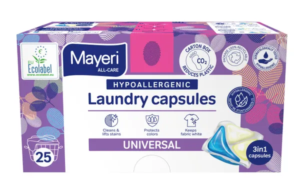 Pesugeelikapslid MAYERI All-Care, Universal hüpoallergeenne, 25tk