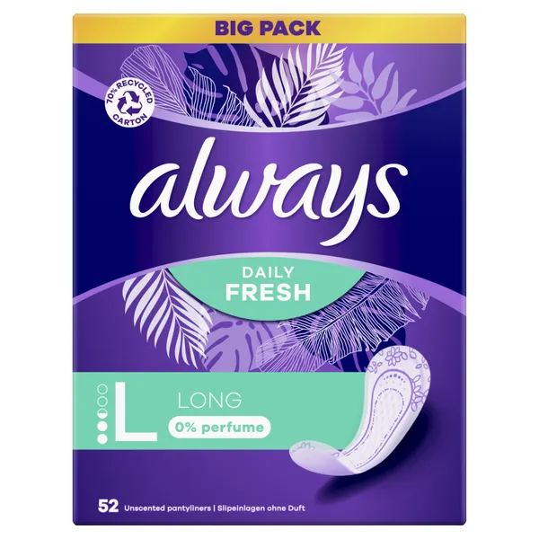 Pesukaitsmed ALWAYS Long 0% Perfume, 52tk