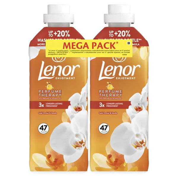Pesuloputusvahend LENOR Gold Orchid&Vanilla, 2X47 pesukorda, 2X987ml